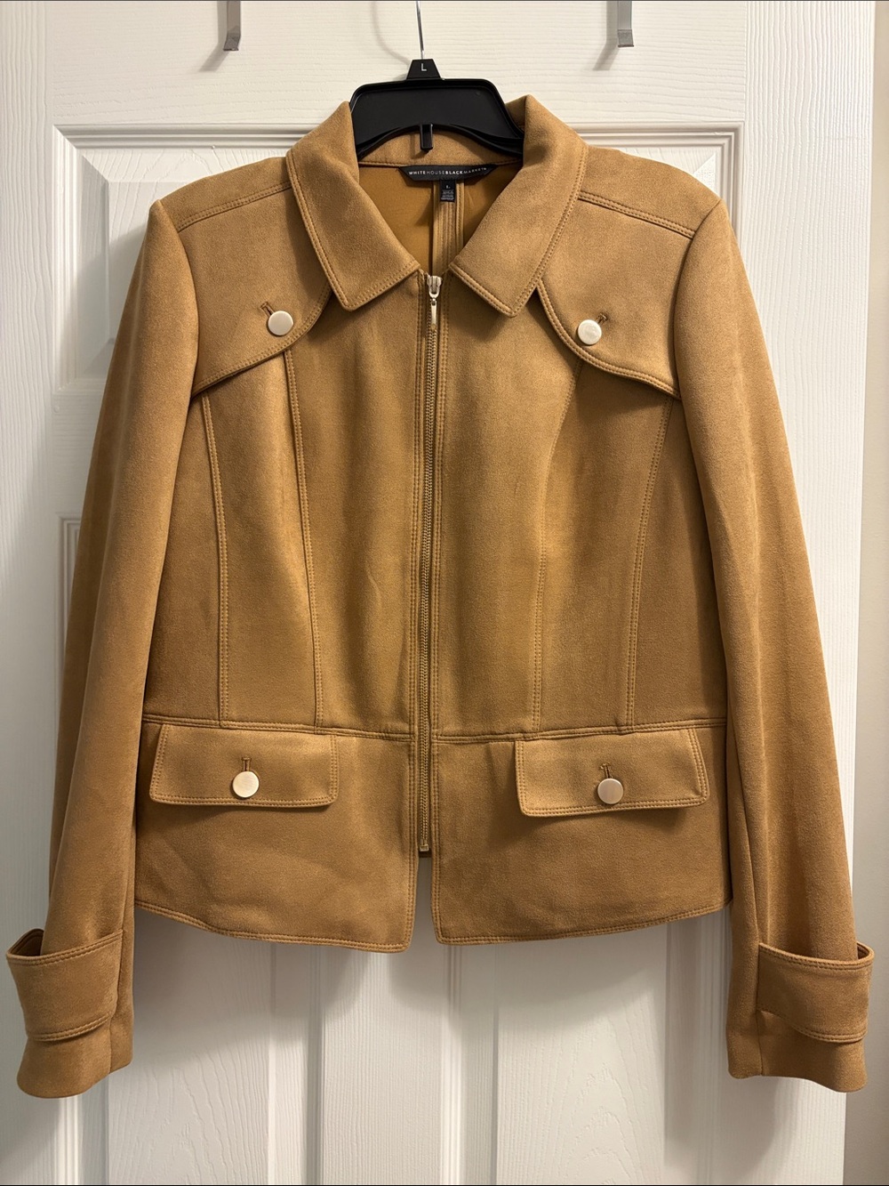 WHBM Camel Faux Suede Jacket